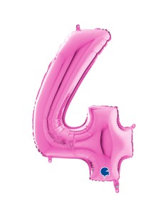 NUMERO MYLAR MEDIO FUXIA 4 35CM - L'Officina delle feste 2