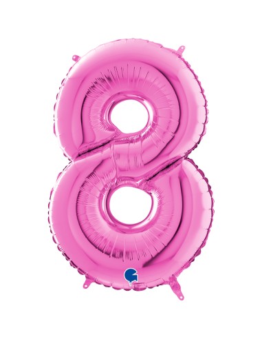NUMERO MYLAR MEDIO FUXIA 8 CM. 35 - L'Officina delle feste