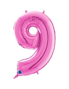 NUMERO MYLAR MEDIO FUXIA 9 35CM - L'Officina delle feste 2