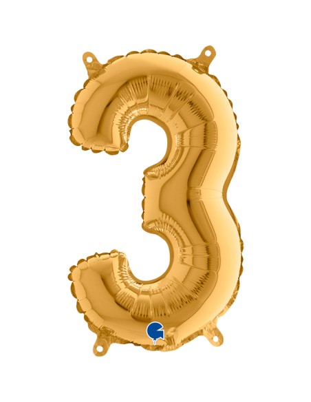 NUMERO MYLAR MEDIO ORO 3 CM. 35 - L'Officina delle feste