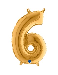 NUMERO MYLAR MEDIO ORO 6 CM. 35 - L'Officina delle feste 2