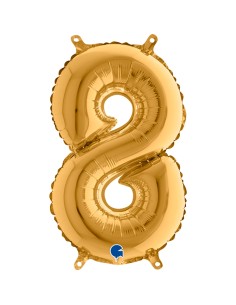 NUMERO MYLAR MEDIO ORO 8 CM. 35 - L'Officina delle feste 2