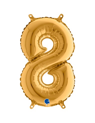 NUMERO MYLAR MEDIO ORO 8 CM. 35 - L'Officina delle feste