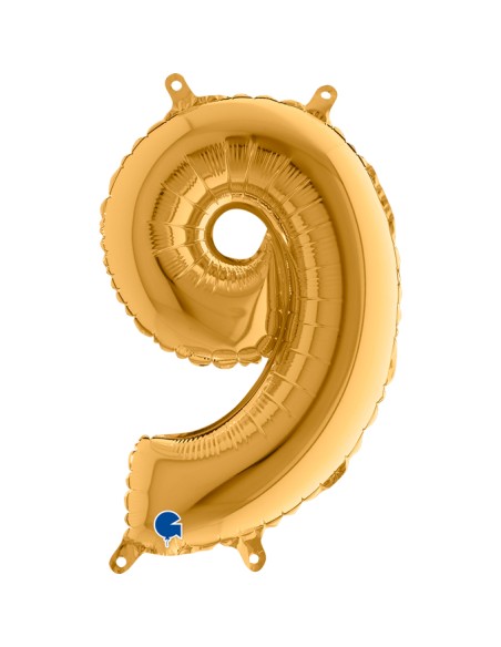 NUMERO MYLAR MEDIO ORO 9 CM. 35 - L'Officina delle feste