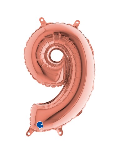 NUMERO MYLAR MEDIO ROSE GOLD 9 CM.35 - L'Officina delle feste