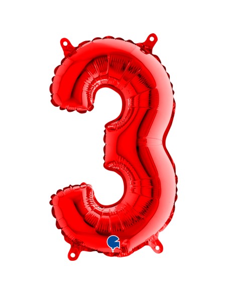 NUMERO MYLAR MEDIO ROSSO 3 CM. 35 - L'Officina delle feste