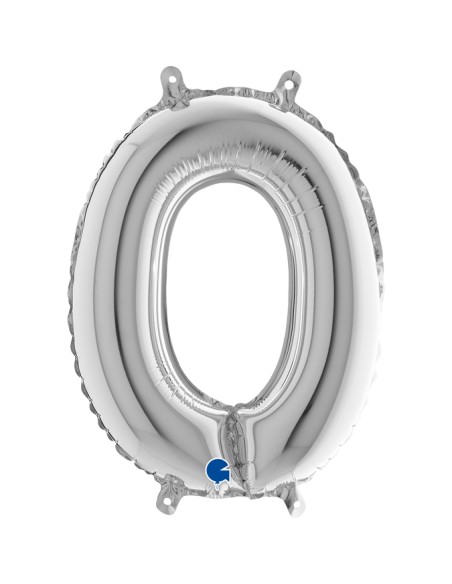 NUMERO MYLAR MEDIO SILVER 0 CM. 35 - L'Officina delle feste