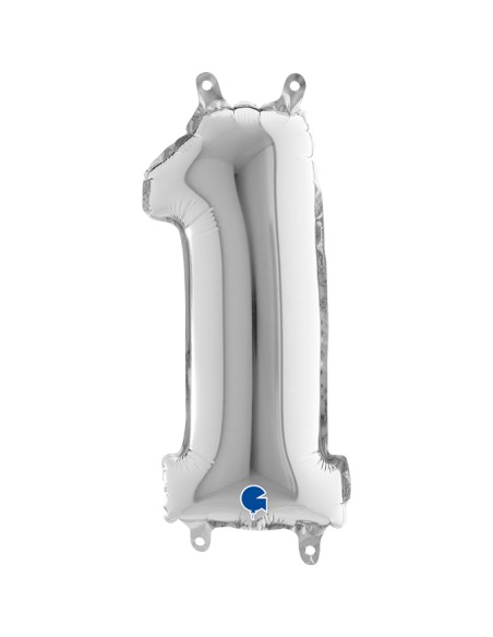 NUMERO MYLAR MEDIO SILVER 1 CM. 35 - L'Officina delle feste