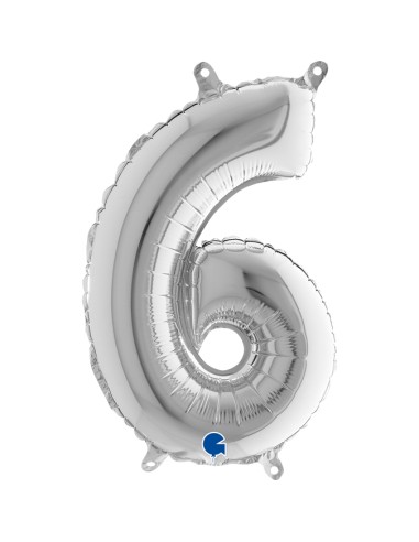NUMERO MYLAR MEDIO SILVER 6 CM. 35 - L'Officina delle feste