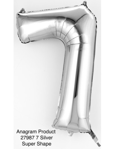 NUMERO MYLAR MEDIO SILVER 7 CM 40 1PZ - L'Officina delle feste