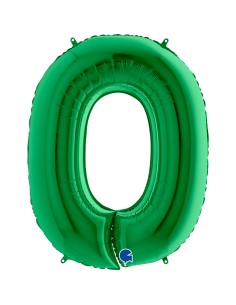 NUMERO MYLAR MEDIO VERDE 0 CM. 35 - L'Officina delle feste 2
