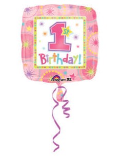 PALLONE 18" FIRST BIRTHDAY ROSA - L'Officina delle feste 2