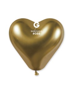PALLONE CUORE LATTICE 12" SHINY GOLD 25PZ - L'Officina delle 2