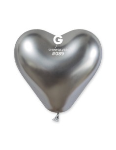 PALLONE CUORE LATTICE 12" SHINY SILVER 25PZ - L'Officina delle 2