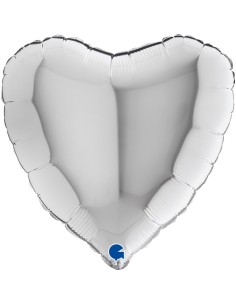 PALLONE CUORE MYLAR 18" ARGENTO 45CM - L'Officina delle feste
