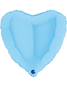 PALLONE CUORE MYLAR 18" CELESTE PASTELLO 45CM - L'Officina 2