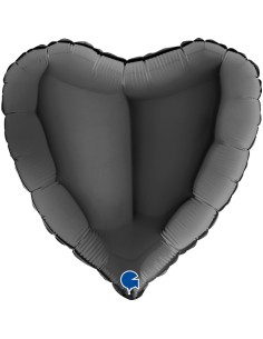 PALLONE CUORE MYLAR 18" NERO 45CM - L'Officina delle feste 2