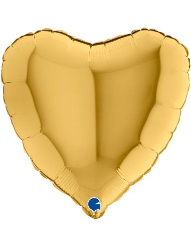 PALLONE CUORE MYLAR 18" ORO GOLD 45CM - L'Officina delle feste