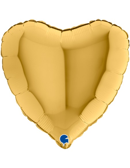 PALLONE CUORE MYLAR 18" ORO GOLD 45CM - L'Officina delle feste