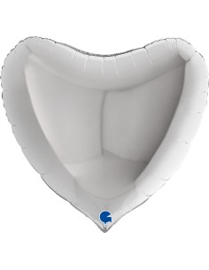 PALLONE CUORE MYLAR 36" ARGENTO 91CM - L'Officina delle feste 2