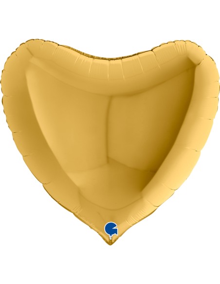 PALLONE CUORE MYLAR 36" ORO 91CM - L'Officina delle feste PALLONE CUORE MYLAR 36" ORO 91CM - L'Officina delle feste