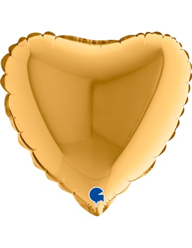 PALLONE CUORE MYLAR 9" GOLD - L'Officina delle feste
