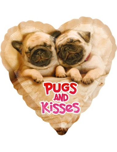Pallone foil standard 17" - 42 cm Avanti Pugs & Kisses 1 pz -