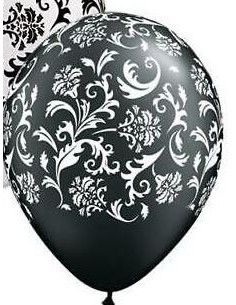 PALLONE LATTICE 12" DAMASCATO NERO ST. BIANCA 30CM 0PZ - 2