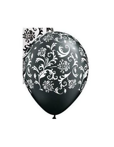 PALLONE LATTICE 12" DAMASCATO NERO ST. BIANCA 30CM 0PZ -