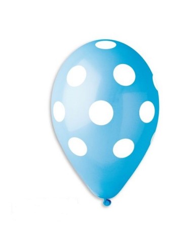 PALLONE LATTICE 12" POIS CELESTE CM. 30 PZ.100 - L'Officina