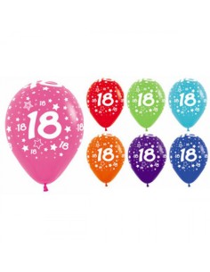 PALLONE LATTICE 18 ANNI STARS ASS. 12" 100PZ - L'Officina delle 2