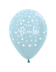 PALLONE LATTICE CELESTE PERL. E' UN BIMBO 12" 100PZ - 2