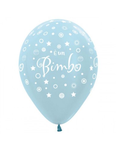 PALLONE LATTICE CELESTE PERL. E' UN BIMBO 12" 100PZ -