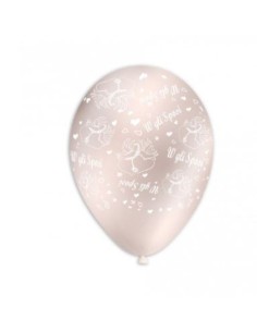 PALLONE LATTICE STAMPA SPOSI TRASP. CUORI E COLOMBE PZ.100 - 2