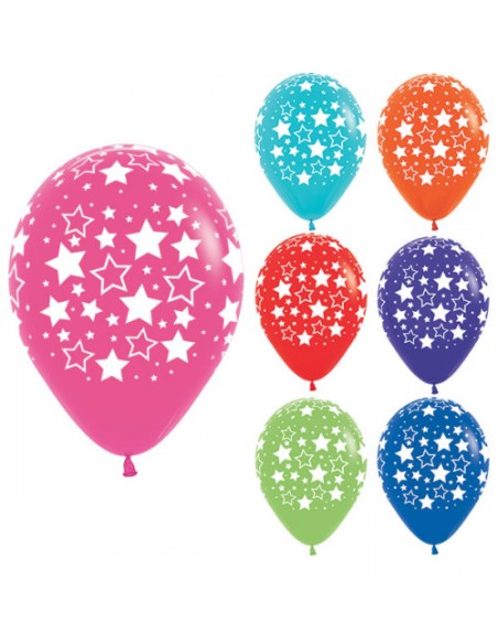 PALLONE LATTICE STELLE ASS. 12" 100PZ - L'Officina delle feste