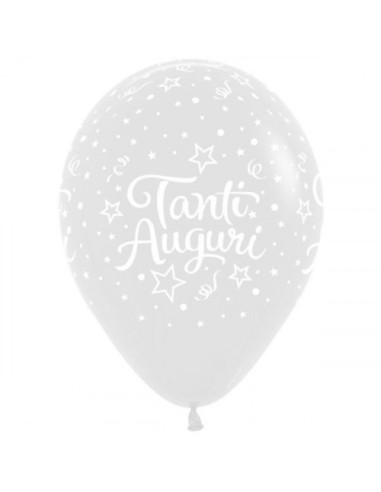 PALLONE LATTICE T. AUGURI TRASP. 12" 100PZ - L'Officina delle