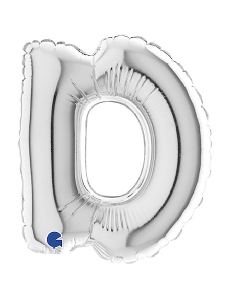 PALLONE LETTERA MINI "D" ARGENTO CM.18 - L'Officina delle feste