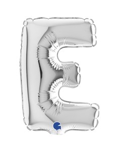 PALLONE LETTERA MINI "E" ARGENTO CM.18 - L'Officina delle feste 2