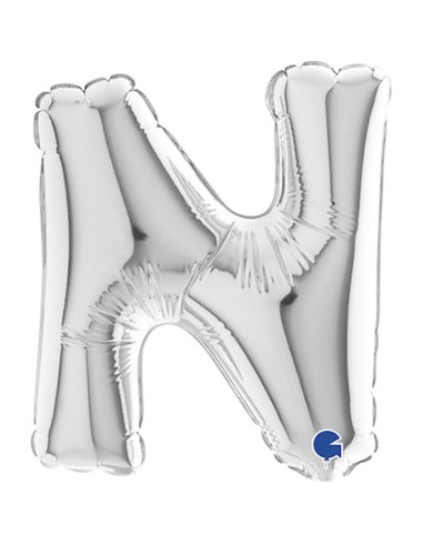 PALLONE LETTERA MINI "N" ARGENTO CM.18 - L'Officina delle feste