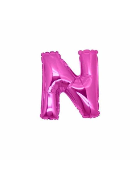 PALLONE LETTERA MINI "N" FUXIA CM.18 - L'Officina delle feste