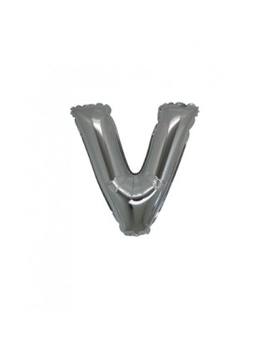 PALLONE LETTERA MINI "V" ARGENTO CM.18 - L'Officina delle feste