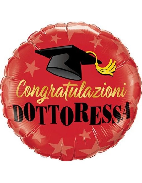 PALLONE MINISHAPE 9" CONGRATULAZIONI DOTT.SSA 18CM - L'Officina