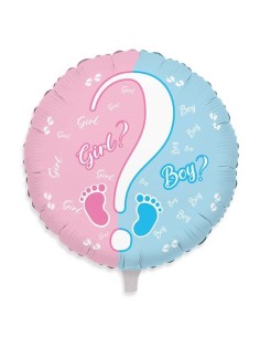PALLONE MYLAR 18" 45CM BABY GIRL OR BOY? - L'Officina delle 2
