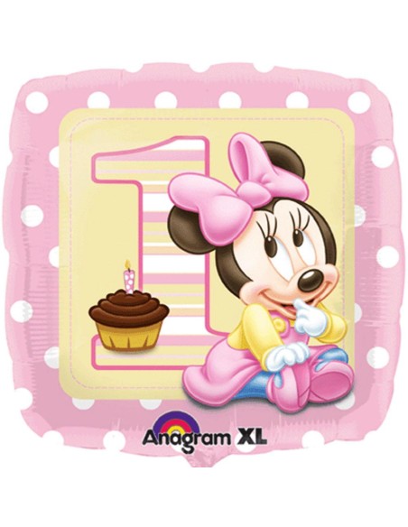 PALLONE MYLAR 18" 45CM BABY MINNIE 1° COMPLEANNO - L'Officina