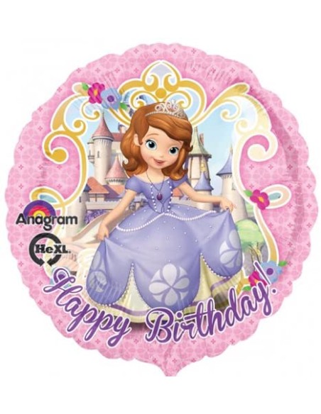 PALLONE MYLAR 18" 45CM SOFIA LA PRINCIPESSA HAPPY BDAY -
