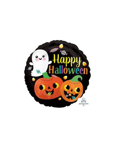 PALLONE MYLAR 18" HAPPY GOST & PUMPKINS 45CM - L'Officina delle