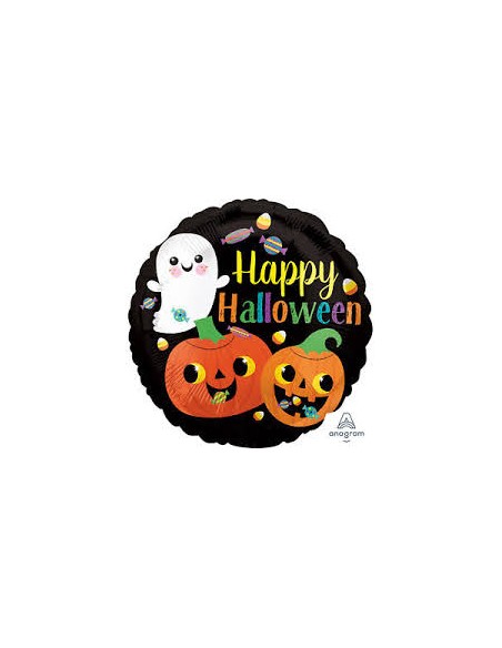 PALLONE MYLAR 18" HAPPY GOST & PUMPKINS 45CM - L'Officina delle