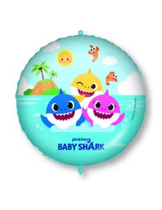 PALLONE MYLAR 18"/45CM BABY SHARK CON FILO E PESETTO - 2