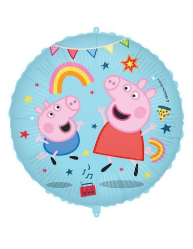PALLONE MYLAR 18"/45CM PEPPA PIG CON FILO E PESETTO -