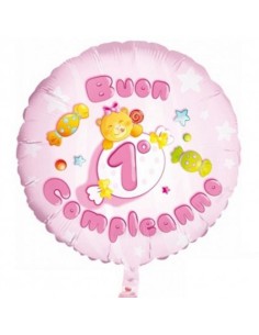 Pallone mylar 22" BUON 1° COMPL. ROSA - L'Officina delle feste 2